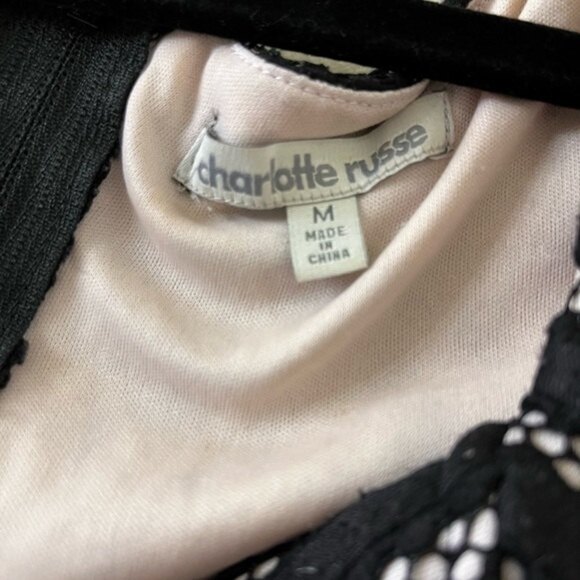 Charlotte Russe Evening Dress Black Light Pink Sleeveless Womens Size Medium - Picture 3 of 3